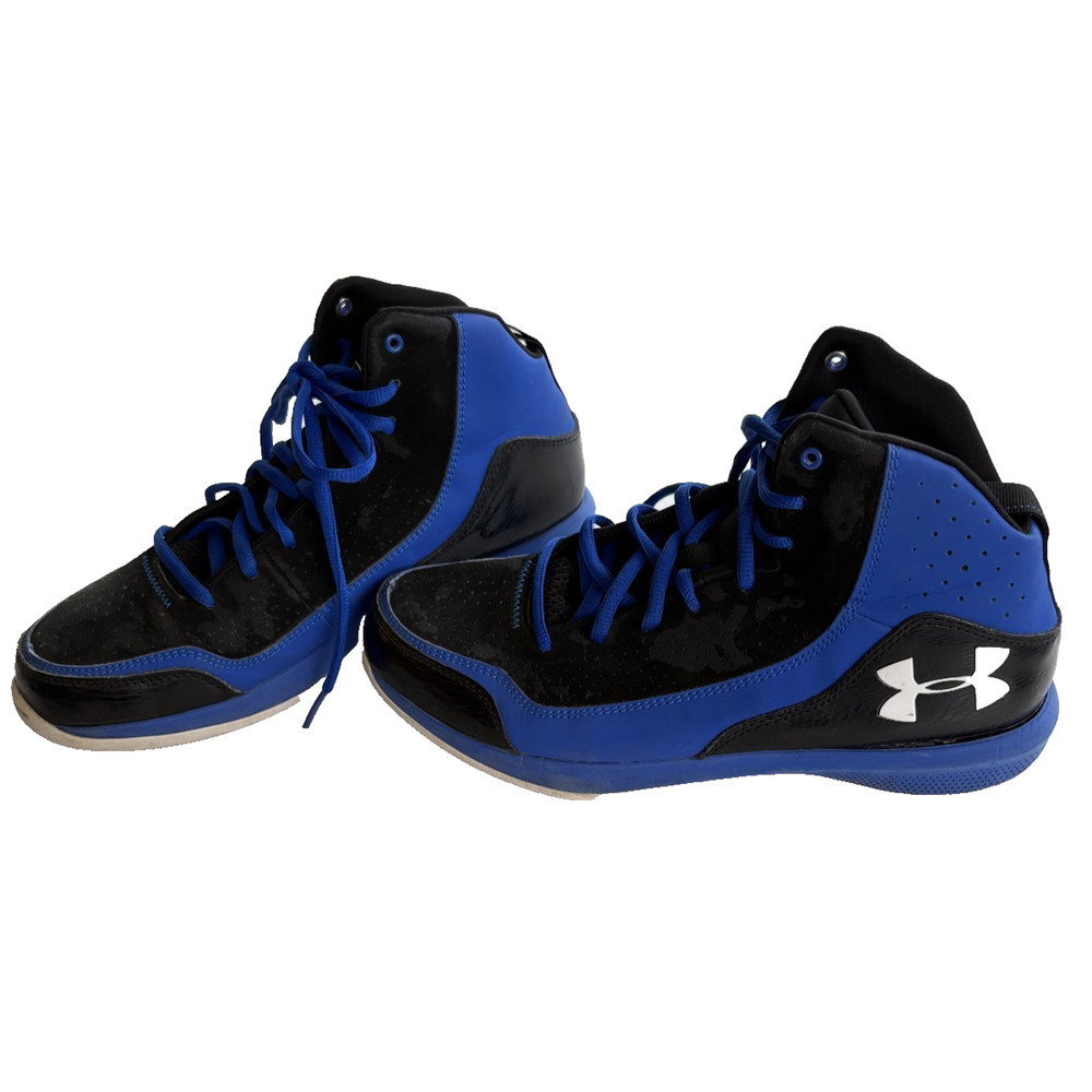 Under Armour Men BGS Jet 3 High Top Basketball Shoes 9.5 Blue Black Lace Up